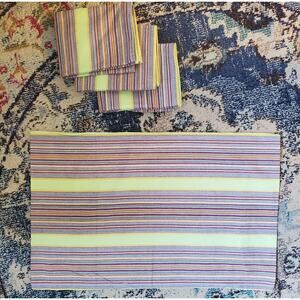 Colorful Shams Striped Cotton Standard Pillow Set Of 4 30x19 Pocketed
